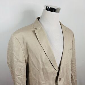 Ben Sherman 48R Sport Coat 100% Linen Beige Two Button Vented Spring Casual